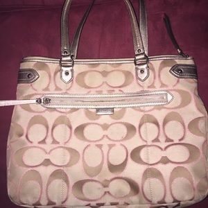 Coach Daisy Outline Signature Metallic Emma Tote